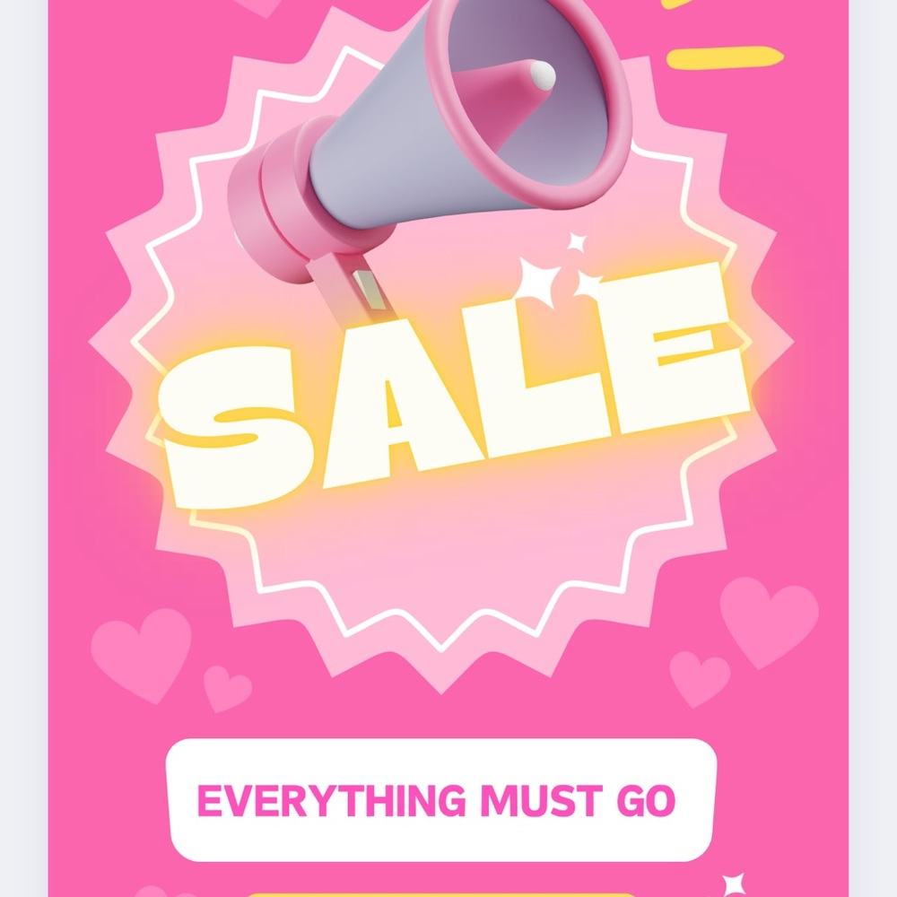 Digital Megaphone Sale Announcement Banner - Pink and Gray Marketing Display